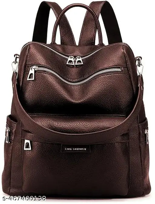 Craftwood Backpack Purse for Women Satchel Handbags Large Capacity Travel Vintage PU Leather Shoulder Bag For Office College