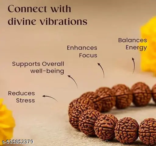 Authentic 16-Bead Rudraksha Elastic Bracelet for Men & Women (pack of 2) | Original Rudraksha bracelet | 18 beads elastic hand bracelet | Handcrafted Rudraksha jewelry | Bracelet for Men & Women | Panchmukhi Rudraksha energy yantra pack of 2