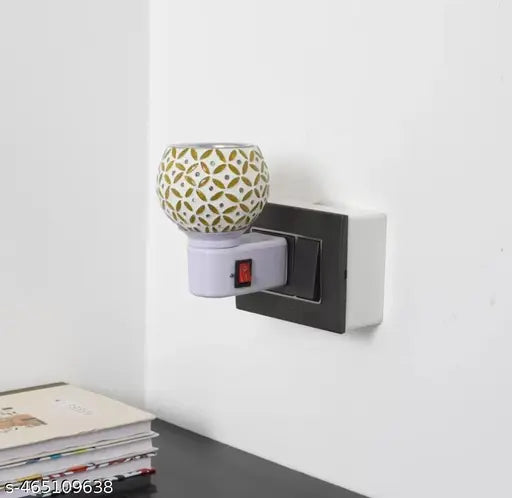 Lytron KAPOORDANI WITH NIGHT LIGHTS , Ceramic LED kapoordani 2 in 1 night lamp burner Kapoor dhani , Wooden LED KAPURDANI , Aroma Diffuser Camphor Burner