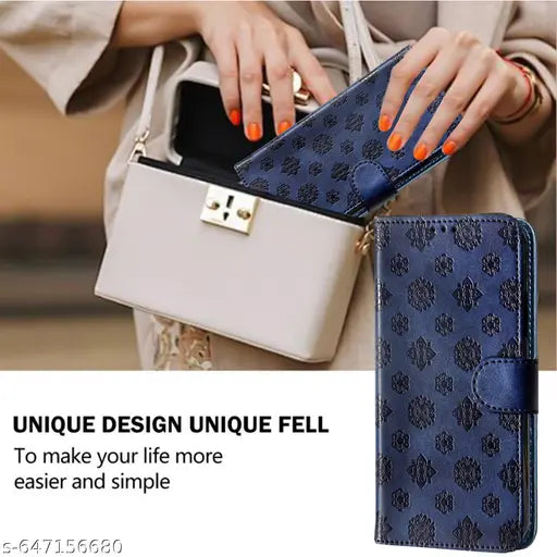 LOVZI® Flip Cover For Vivo V60E PU Leather with Card Pocket Wallet Stand And Shock Proof Complete Protection Flip Case--Blue