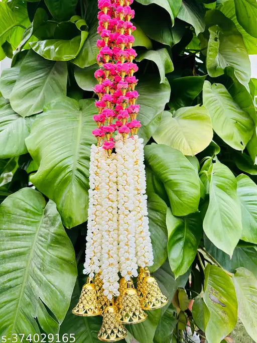 Bs amor  Decorative Mogra Bell Fluffy Artificial Creeper Bail Garland, Size 2.2 Feet Used for Home/Office ,Festival Christsmas Diwali Decoration,Pack of 4, (Pink)