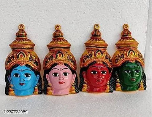 S.S Mart Metal Ashtalakshmi Devi Face Set of 8- each 6.5 Inch