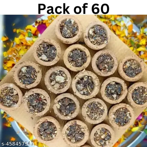 Divisha 60 cup Loban Guggul Dhoop pure cow dung made Pooja samagri