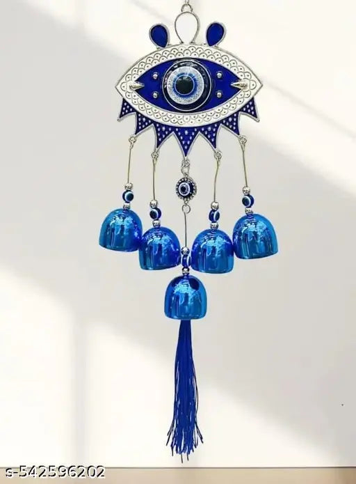 Macrail Money Vastu Fengshui Stone Gift Product Collection Evil Eye Wind Chimes for Balcony Hanging for Home Entrance Door Decoration House Warming Gifts for New Home, Big Size / Unique Item / Home Decor / Office Decor / Big Eye ( Pack Of 1 Piece )
