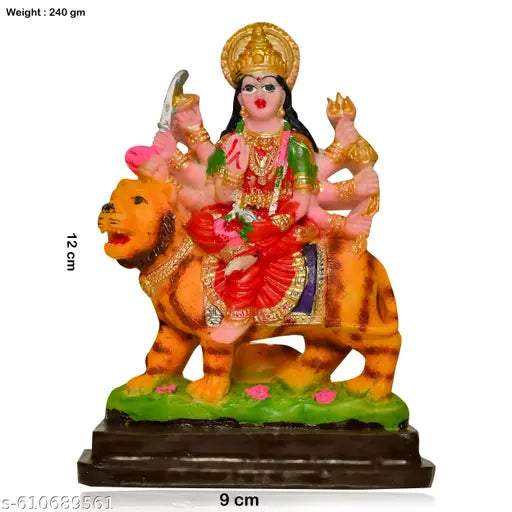 Colorful Idols of Goddess Durga on Lion and Goddess Kali for Spiritual Home Temple and Festive Décor