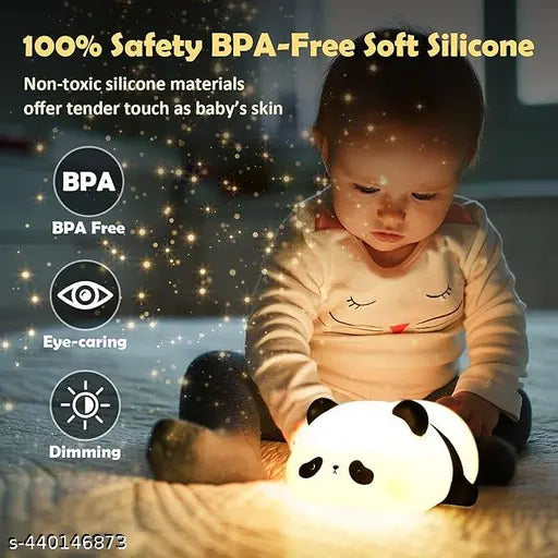 Cute Sleeping Panda, USB Rechargeable Soft Silicone Touch Sensor Bedside Pat