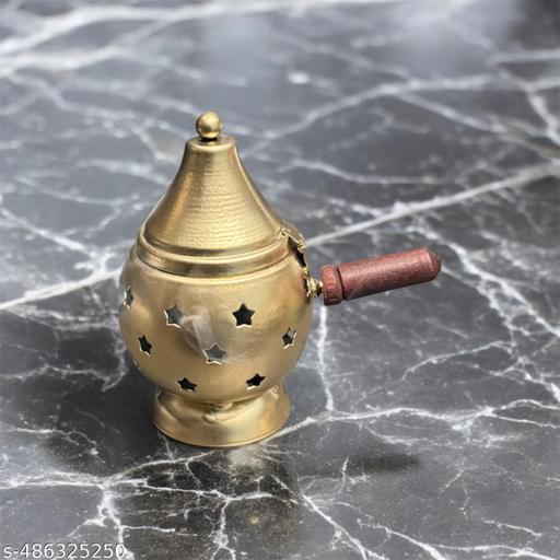 SM India Loban Incense Bakhoor Burner Sambrani Dhoop Burner with Handle for Home Purifying Hand Loban Burner for Home Office Temple Prayer Dhoop Dani