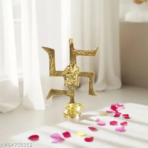Putrika Brass Raman Hanging Diya|Decorative Brass Hanging Diya for Home Decor Temple Pooja Office Decoration Festival Gift (Swastik Ganesh Raman Diya)