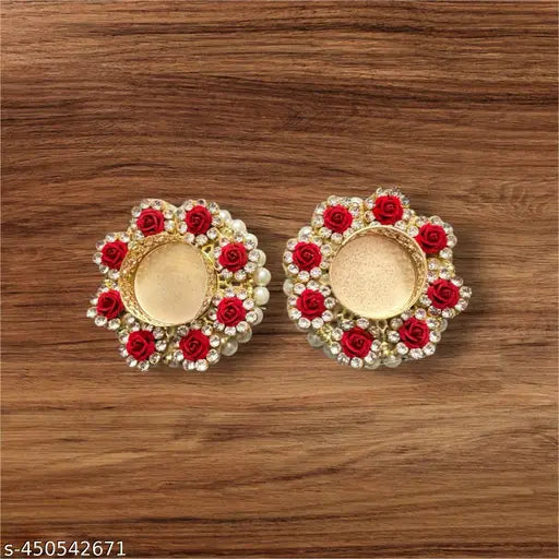 Rose Kundan Tealight Holder set of 2