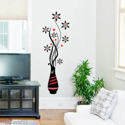Décor Vibe Beautiful Flower Pot Wall Sticker