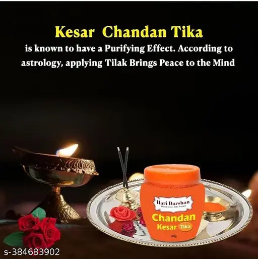 Hari darshan combo chandan tika (pack of 5) ! Kumkum tika 40gm !keshar tika40gm ! Kumkum roli tika 40gm!  White tika 40gm net 220 gm