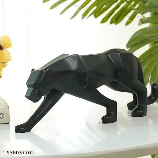 ADDY ART'S WORLD Modern Geometrical panther Sculpture Action Showpiece Animal Figurines Decorative Item for Home Dcor Living Room Bedroom Table Top Decoration
