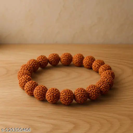 HaridwarDivine 5 Mukhi Rudraksha Bracelet Original & Certified | Panchmukhi Rudraksha for Men Women | Adjustable Yoga Bracelet for Spiritual Balance