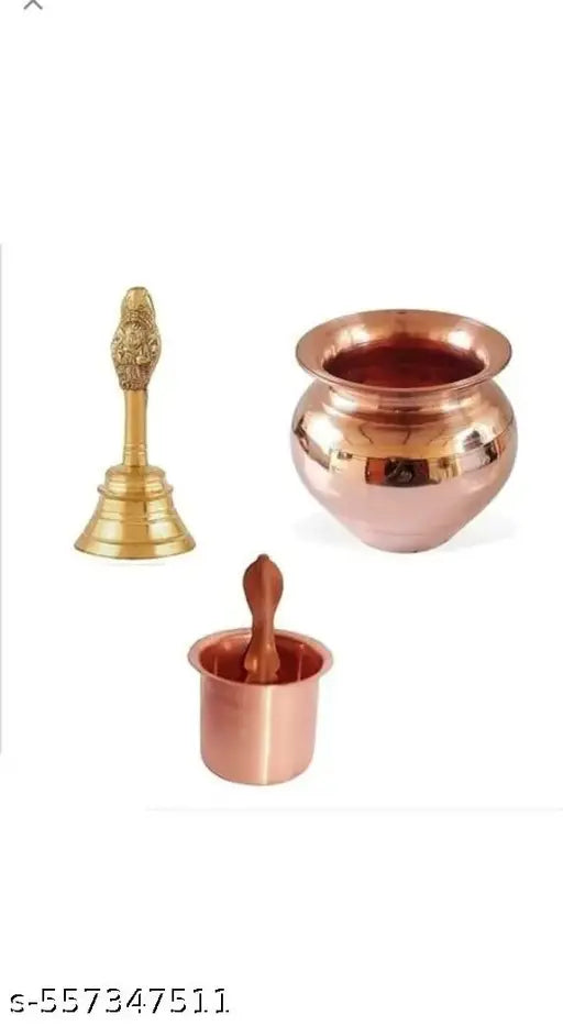Brass,Garuda Ganti, Copper Panch patra, achmani, Copper kalash