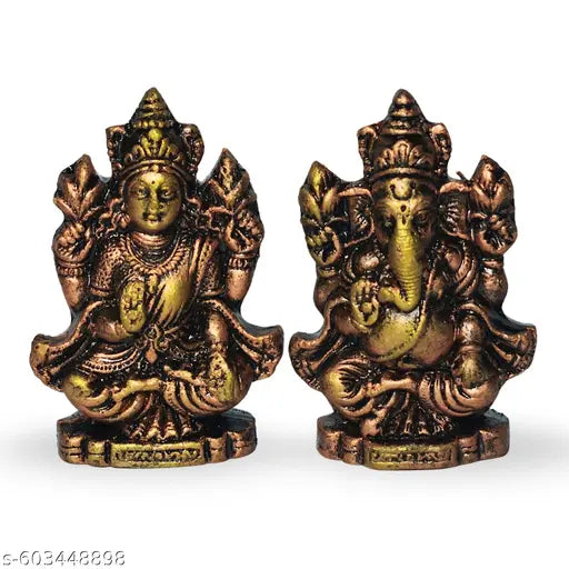 Clay Laxmi Ganesh Idol | Handmade Eco-Friendly Murti for Diwali Pooja