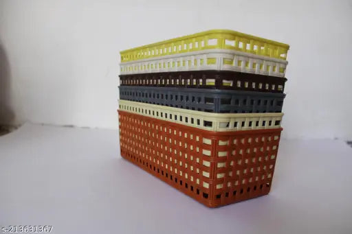 6 Multipurpose Desk Organizer/ Tray Office Drawer Dividers Storage /Craft Basket Rack Multicolor (Dimensions = 23.2 cm x 8.5 cm x 5 cm)