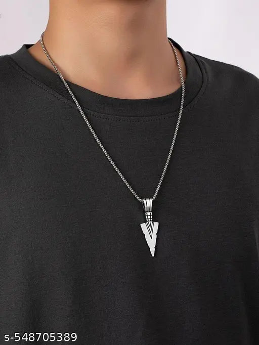 Men | Bracelet For Boys | Ring For Men |Silver Aroow Pendent Chain For Men | Fashion Bracelet | Party Wear Bracelet | Stylish Chain For Boys