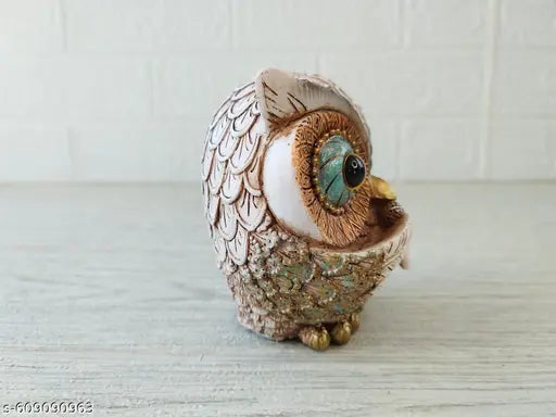 Decorative Owl Showpiece with Musical Instrument | Resin Figurine for Home, Office & Tabletop Décor | Unique Gift Item