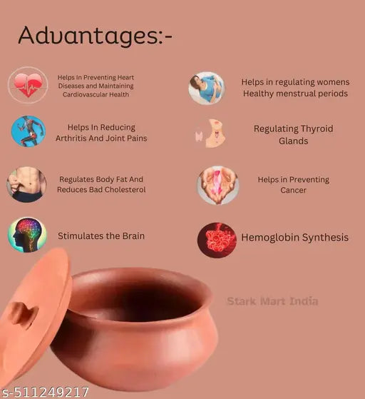 Clay Dahi Handi 1Litter | Natural Earthen Pot for Curd & Cooking pack of 1