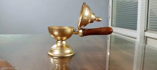 AM Handicrafts Loban Incense Bakhoor Burner Sambrani Dhoop Burner with Handle for Home Purifying Hand Loban Burner for Home Office Temple Prayer Dhoop Dani