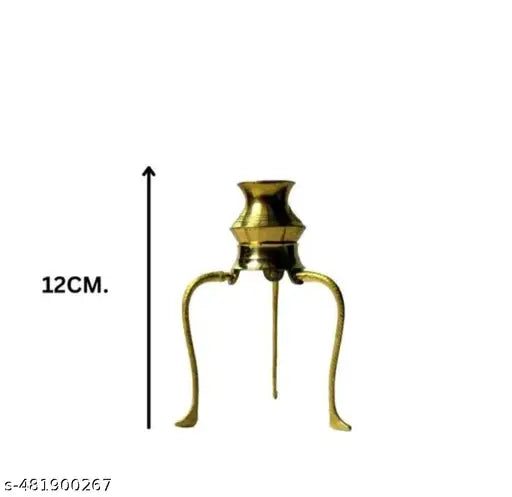 Brass Pooja Plate Thali with Shivling Stand and Abhishek Lota Kalash Brass (1 Pieces, Gold) Decorative Showpiece - 12 cm