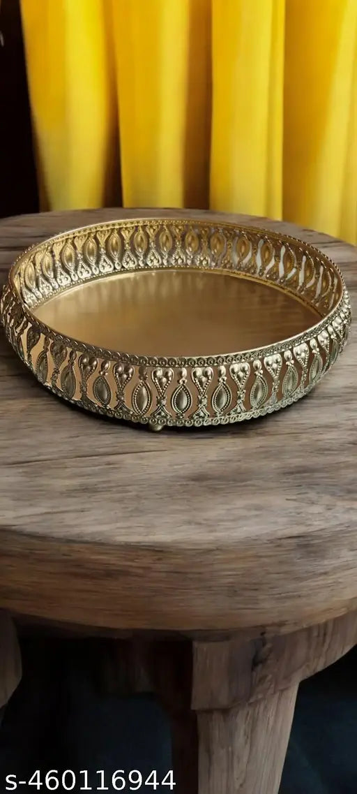 STYLISH TRAY FOR HOME DECOR  Gold tray puja akhand tray diwali decoration akhand jyoti pooja tray akhand jyoti tray akhand tray large diwali tray decoration akhand jyoti tray brass tray stand akhand jyot tray deepam set akhand jyot tray brass akhand jyot