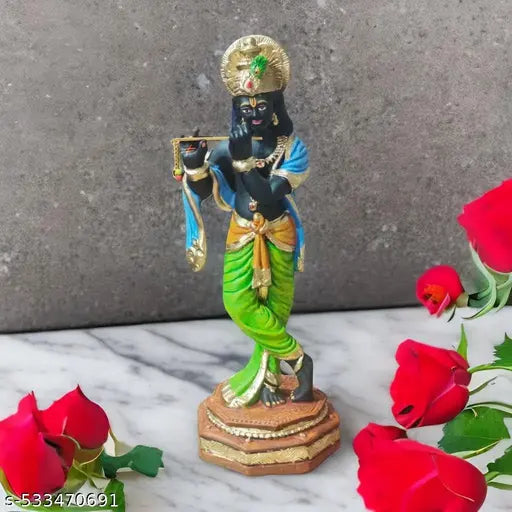 Sai Amrut Marble Krishna Murti | Idol Statue for Mandir | 12 Inch Home Decor Showpiece | Spiritual Gift for Pooja Room, Temple, and Festivals | Hindu God Figurine