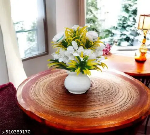 Darshan enterprises Artificial rose plant Home office indoor and outdoor decoration purpose set of 02