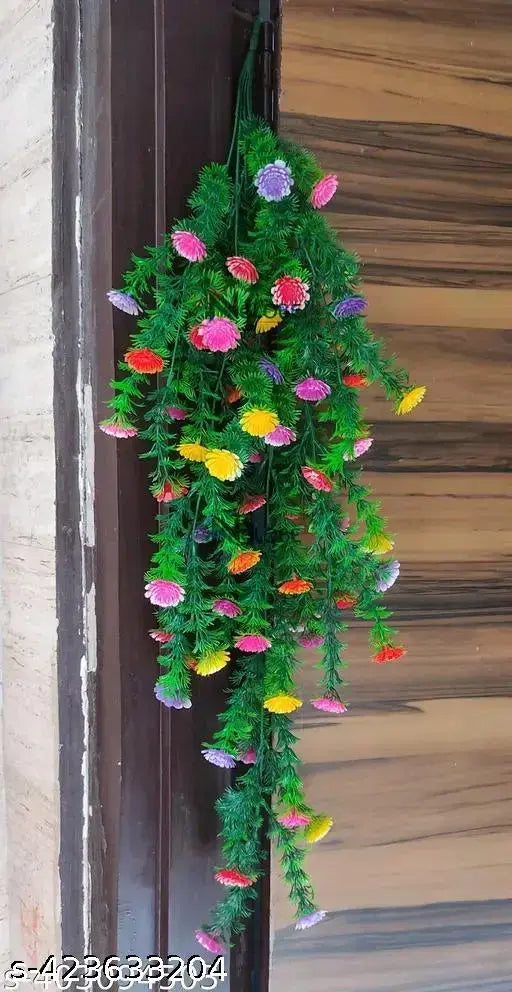 SATAN CRAFT Artificial plant flower and shrubs,Artificial, Artificial flowers pot,Artificial flowers plants,Artificial flowers craft,Home decor plant,Wild Artificial Plant with Pot