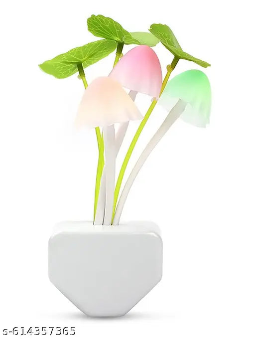 ( DIGITAL GlOW )GLUN Ma*gic 3D LED Night Lamp with Plug Smart Sensor auto On/Off and C*lor Change Mushroom Flowers Beautiful Illumination Home Decoration Lights for Bedroom Corridor (Multicolour) (Single Pack)