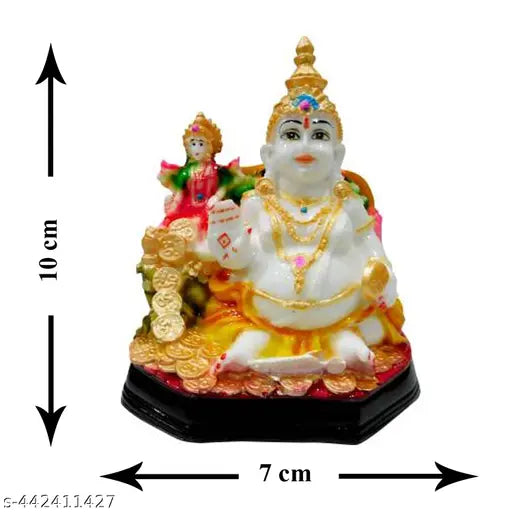 Laxmi. Kuber/Lakshmi Kuber Idol Kuber ji Maharaj for Home Temple Diwali Puja, Spiritual Puja Vastu Figurine, Office, Gift etc. Decorative Showpiece - 10 cm (Polyresin, Multicolor)