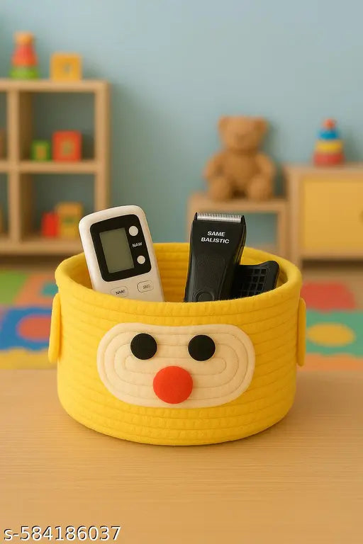 Yellow Munna – Cute Face Storage Basket | प्यारी स्टोरेज टोकरी