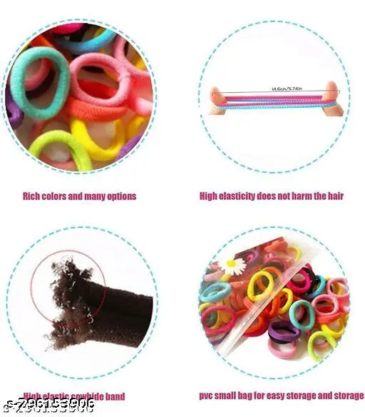 Stylish trendy fashion elegant multicolour rubber band scrunchies for girls ponytail 72 Pieces with attractive box packaging Multicolor color Nylon thalamudi kattu/thalamudi bandham/Jada Bandlu/Muti pattaikal/hair baandukal/Kudalu byandgalu/Hair byandgalu