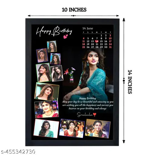 Personalised  Birthday Photo Frame / Calendar Birthday Photo frame / Customised Photo frame / A4 Size Birthday Photo Frame / Black Photo frame / Trending Birthday photo Frame