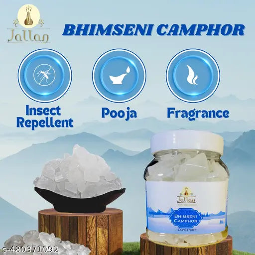 Jallan Pure Natural Bhimseni Camphor Rose 500gm (250x2)| Original Bhimseni Kapoor