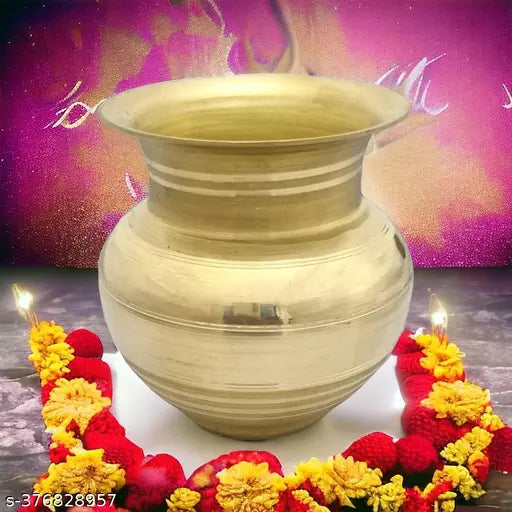 Divine Bazaar Brass kalash for Puja | Lutiya for Pooja Room Brass Kalash  (Height: 3.3 inch, Yellow)