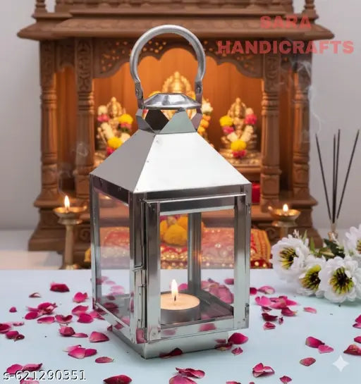 Decorative Metal Silver Lantern Best For Diwali Festivals Weddings Decoration Brass & Metal Home Decor & Puja Items By SARA HANDICRAFTS
