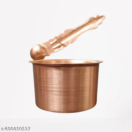 Copper Puja Panch Patra with Achmani Pali for Puja Purpose