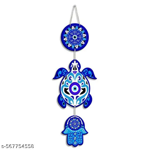 Hastkala Premium Vastu Turtle Wooden Wall Hanging for Home Décor| Living Room | Wall Decoration Gift Items - Multicolor, (21' Inch x 6.5' Inch), Pack of 3