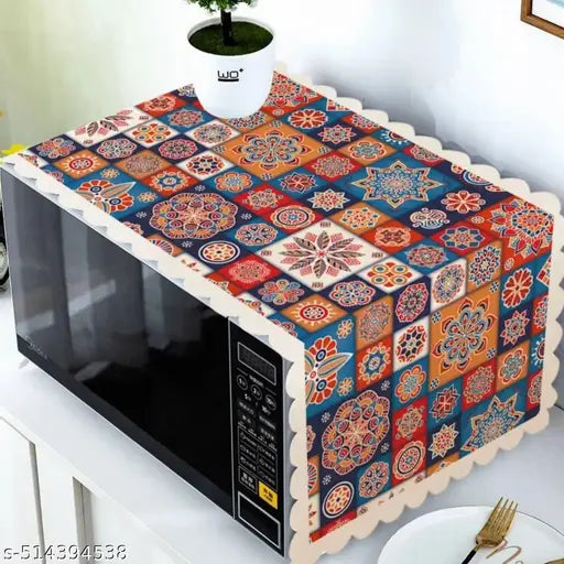 KITCREXA Waterproof Oven Cover, Microwave Oven Cover/Oven Top Cover/Microwave Oven Dust Proof Cover, Attractive Modern Design Kitchen decor Small Appliances Cover (100X35CM)