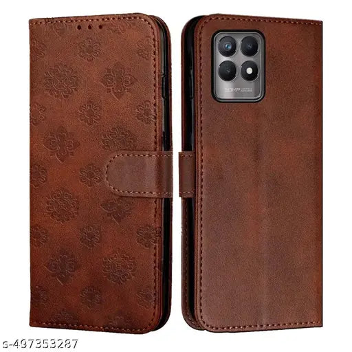 Innovex® Flip Cover for Realme 8i | Back Cover Case for Realme 8i - Classic Brown