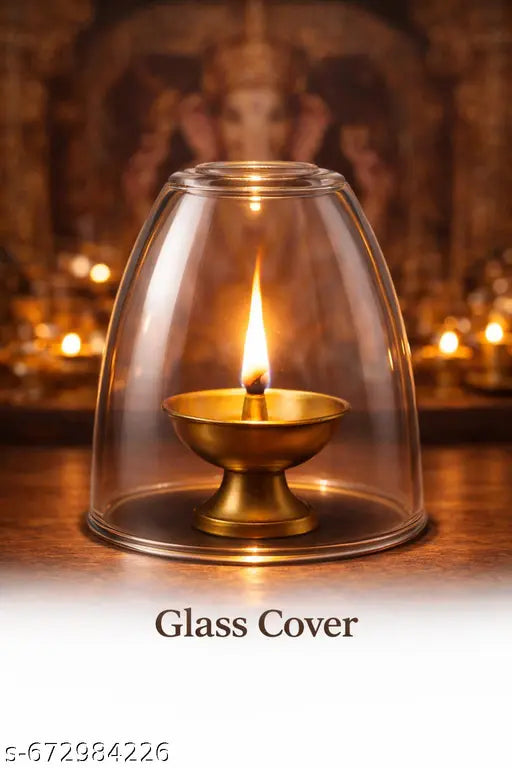 Glass Diya Cover for Pooja Use | Glass Cover Only