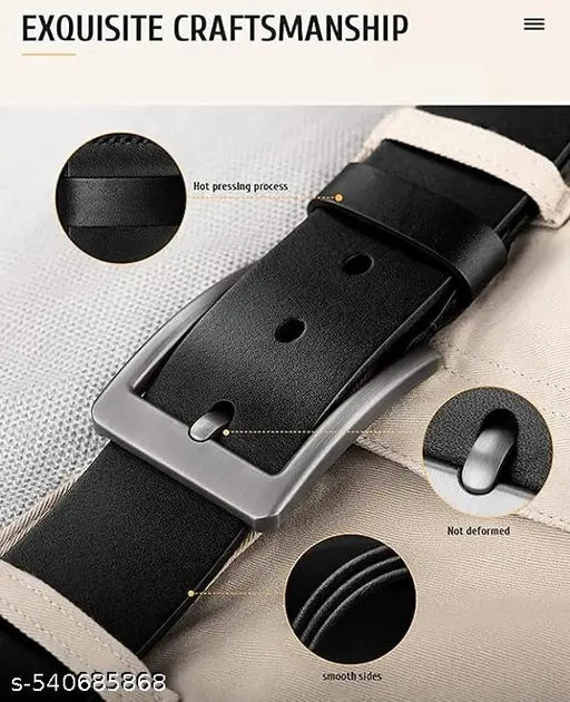 BUFF HIDE Genuine Leather Belt & Wallets Combo Gift Set for Men - Adjustable Waistband up to 48 TO 52 Inches Belt for Jeans & Dress Pants - 1.5" Width - Zinc Casted Buckle - Formal & Casual Wear - Branded Mens Belt