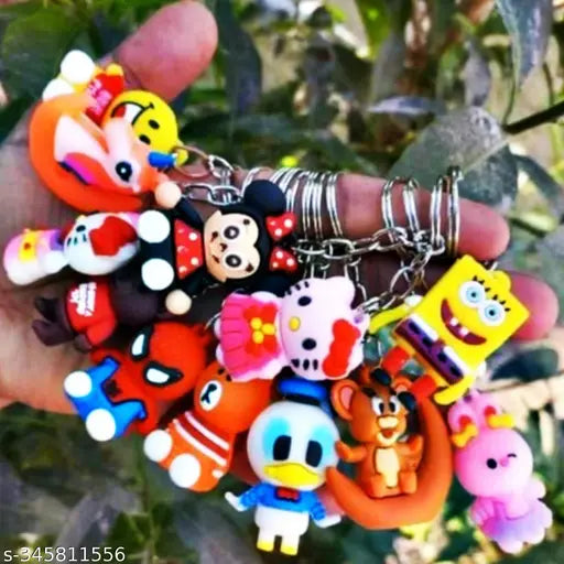 Trendy Multi Men and Women  Multi Color Plastic Cartoon Keychain (Pack-1)