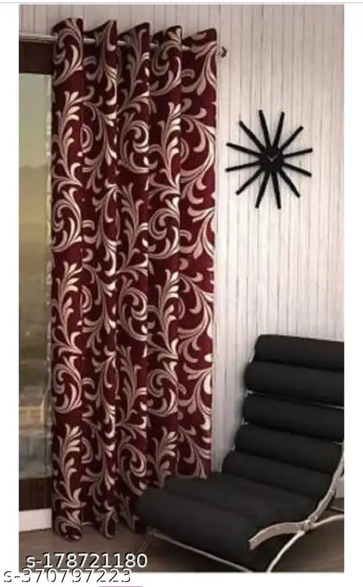 Polyester Floral Door Curtain, 4 X 7 Feet, 1 Piece (Eyelet)
