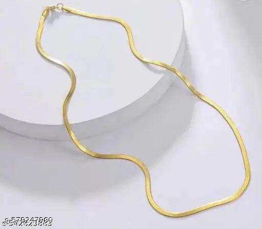 Snake Chain For Girls & Women Anti Tarnish Chain Gold-plated Plated Stainless Steel Necklace