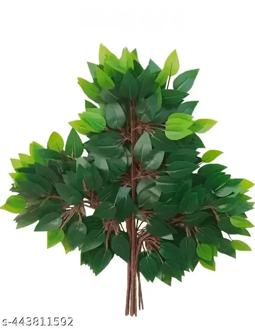 AKP Pack Of 6 Artificial Ficus Plants & 42 Leaves for Indoor Outdoor Install & Washable Perfect Product for Your Home Decor (GREEN)