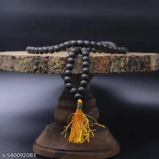 ADIYOGI GALLERY Original Karungali Mala - Lab Certified Black Ebony Wood 8mm Beads | Spiritual Healing Necklace for Men & Women