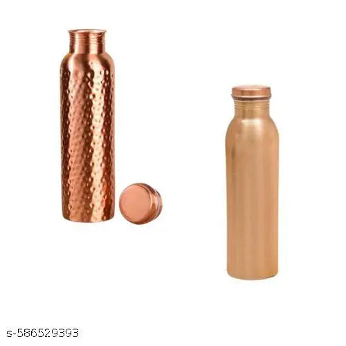 Premium Copper Water Bottle – 1 Litre WEQURE pack of 2