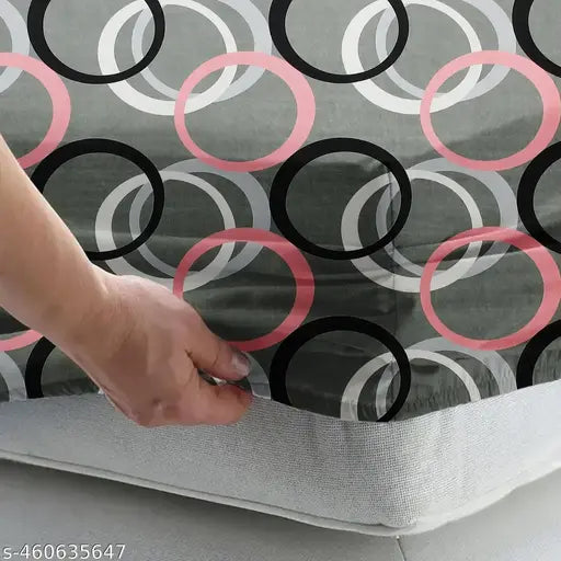 Glace Cotton Microfibre Fitted Queen Bedsheet with 2 Pillow Covers